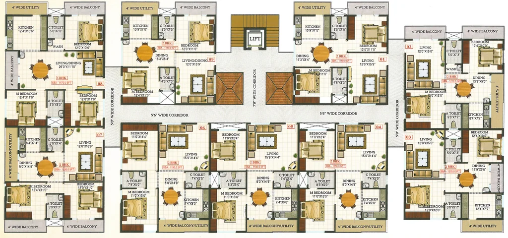 Floor Plan of SV The Ornate in Kasturi Nagar, Bangalore - Image 399845