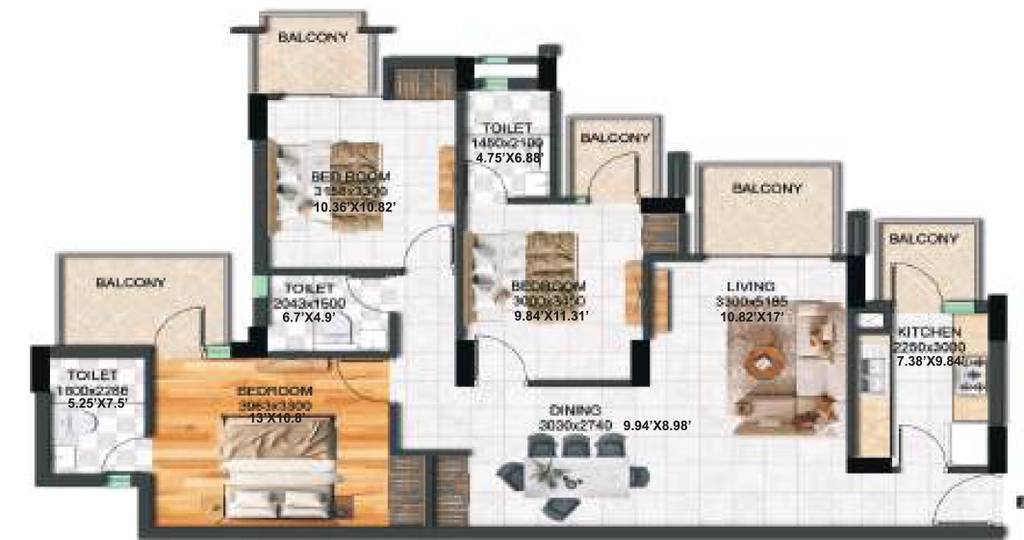 2 BHK Flat in Heritage Ozone Square in Sector 89, Faridabad - Image 916670