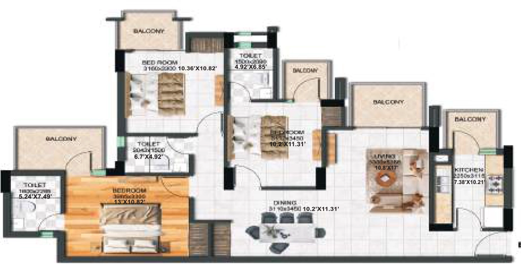 3 BHK Flat in Heritage Ozone Square in Sector 89, Faridabad - Image 916671