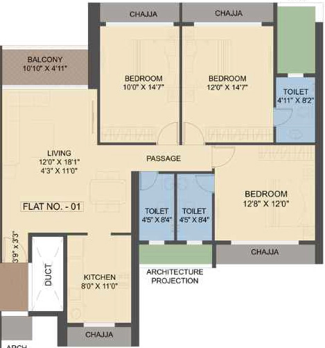 3 BHK Flat in Alliaance The View in Ghansoli, Navi Mumbai - Image 916737