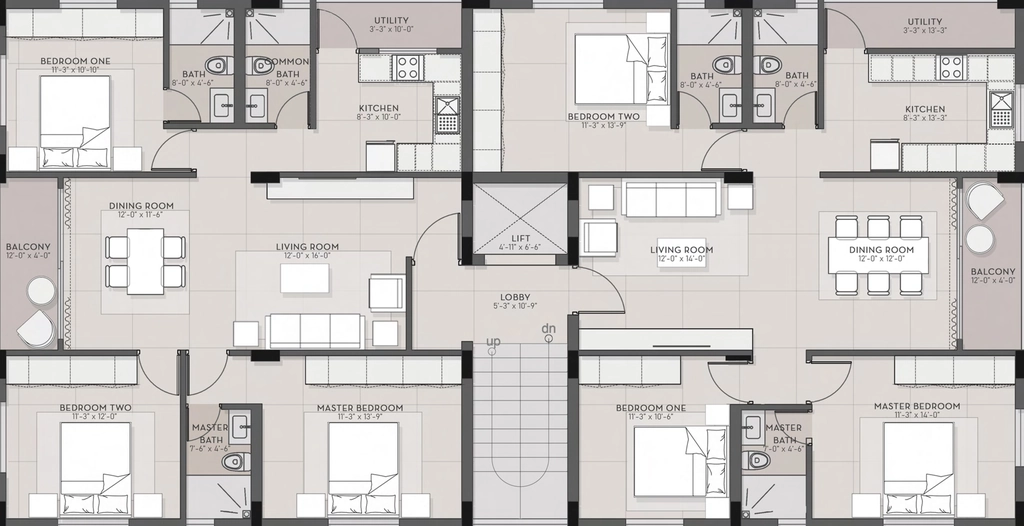 Floor Plan of Aswin Bon Vivant in KK Nagar, Chennai - Image 399953