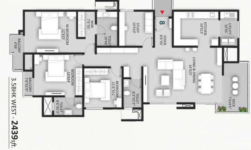3.5 BHK Flat in Ankuraa Pristine Park in Whitefield, Bangalore - Image 916756