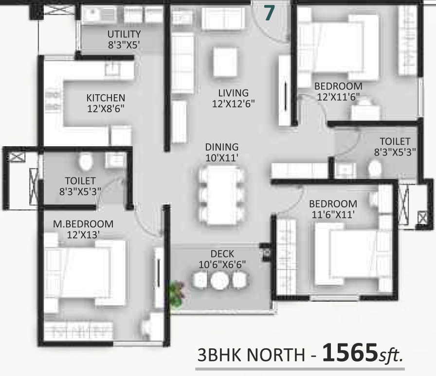 3 BHK Flat in Ankuraa Pristine Park in Whitefield, Bangalore - Image 916754