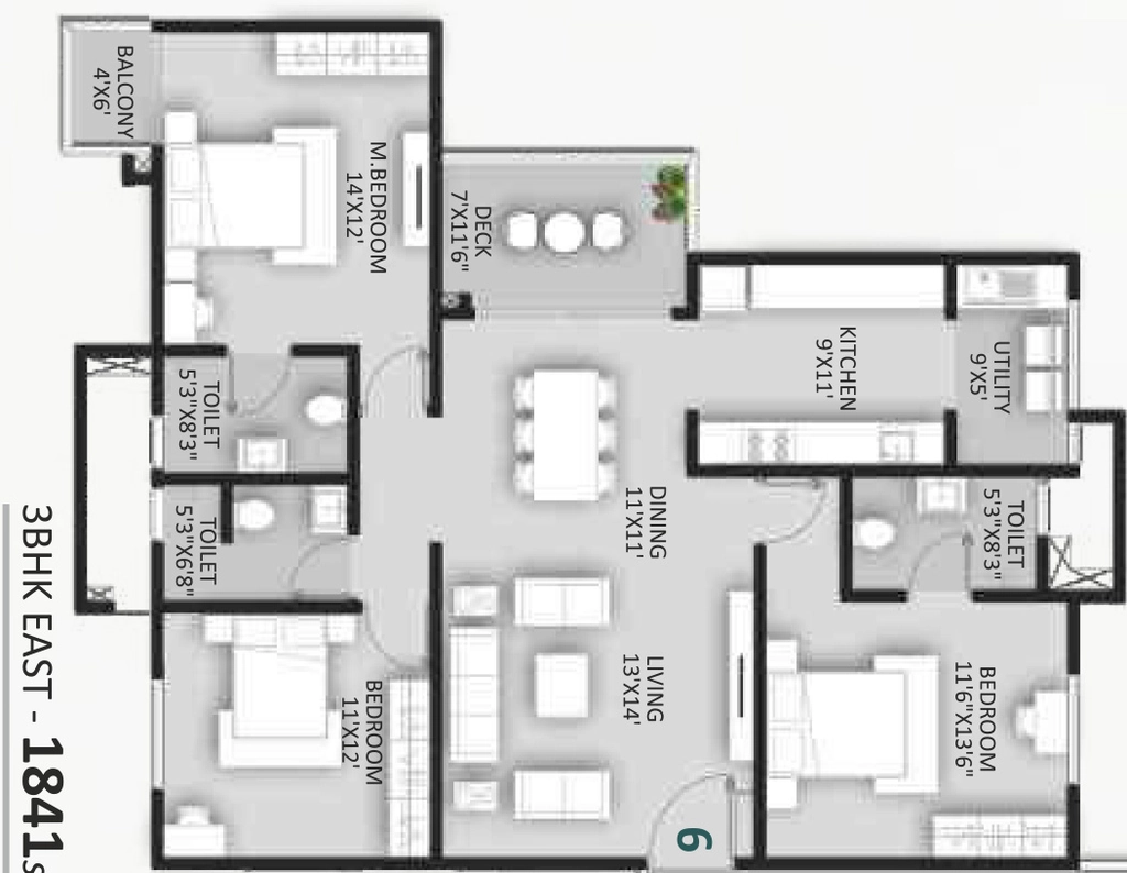 3 BHK Flat in Ankuraa Pristine Park in Whitefield, Bangalore - Image 916755