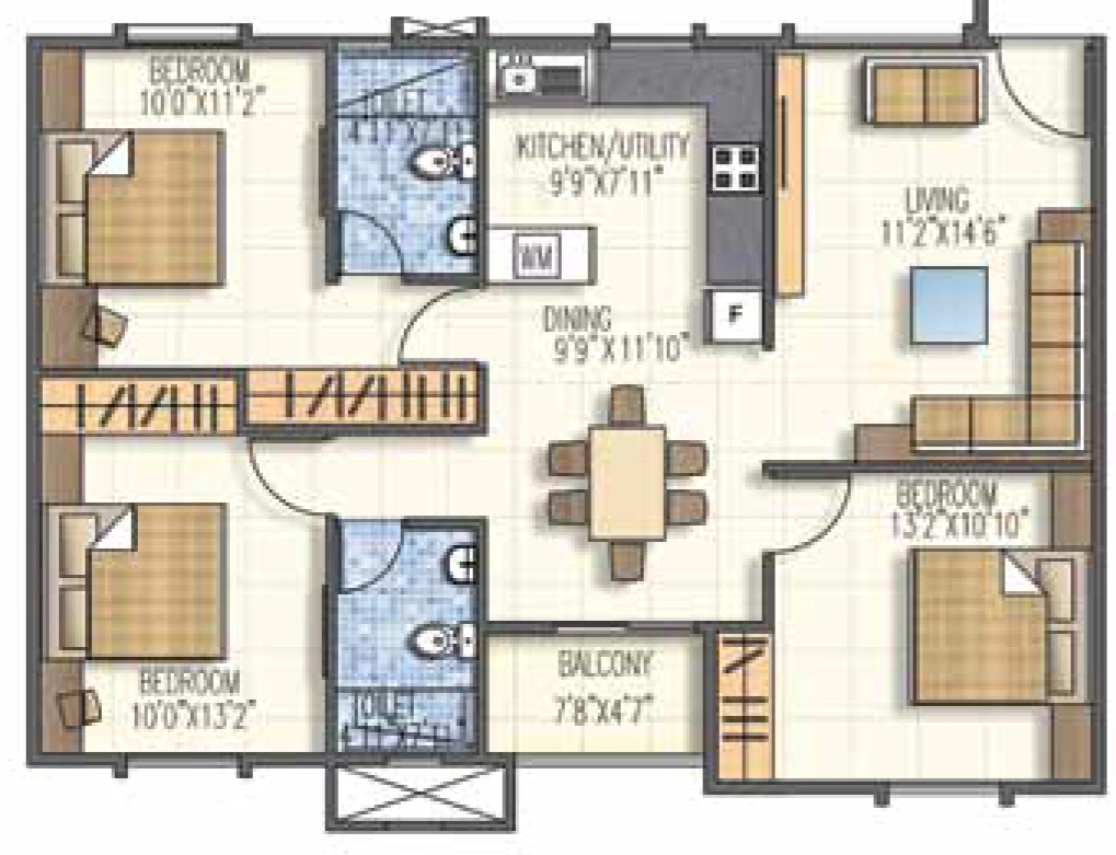 3 BHK Flat in Brigade Basil in Kaggalipura, Bangalore - Image 916811