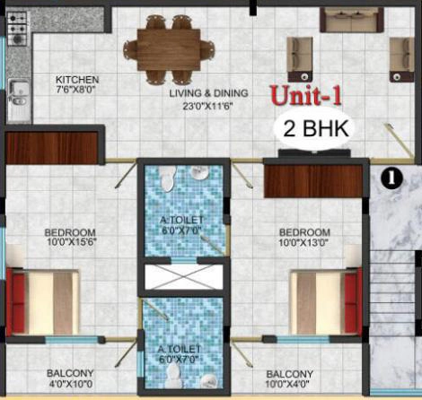 2 BHK Flat in Mathapathi Shine in Kaggadasapura, Bangalore - Image 916739