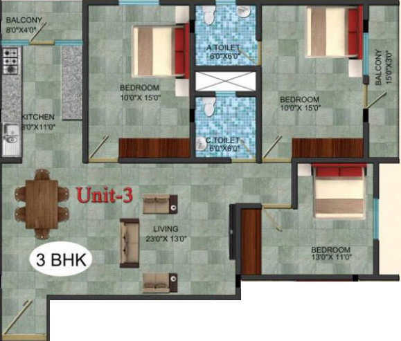 3 BHK Flat in Mathapathi Shine in Kaggadasapura, Bangalore - Image 916743