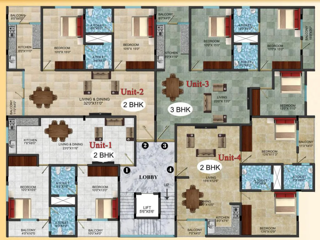 Floor Plan of Mathapathi Shine in Kaggadasapura, Bangalore - Image 399992