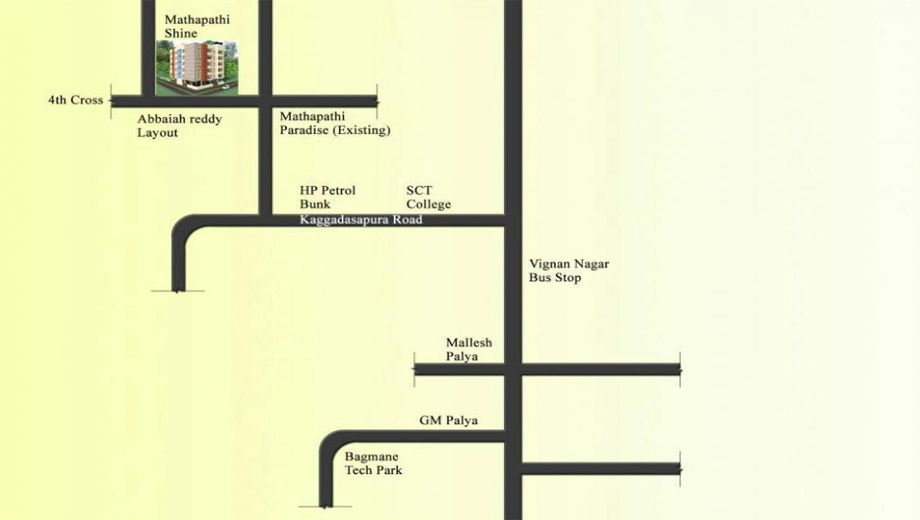 Location of Mathapathi Shine in Kaggadasapura, Bangalore - Image 399990