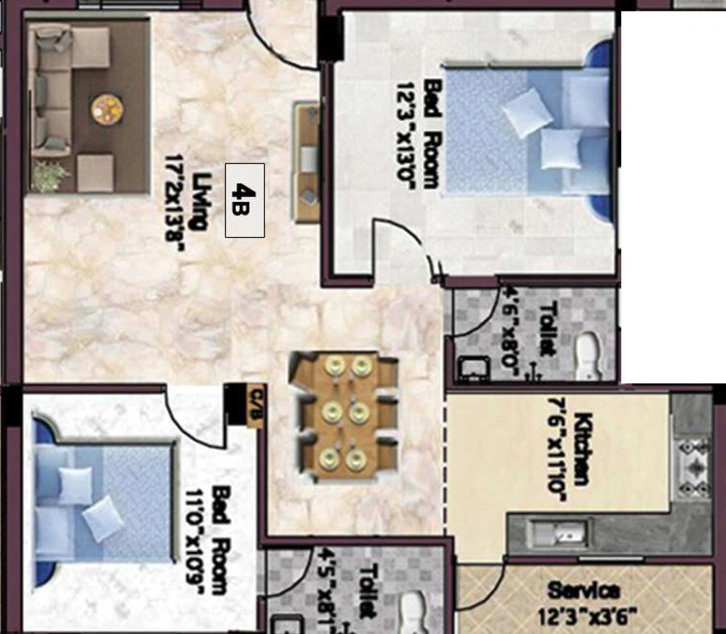 2 BHK Flat in Shivas Silver Springs in Nanganallur, Chennai - Image 916728