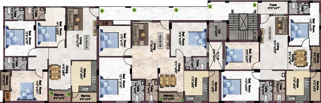 Floor Plan of Shivas Silver Springs in Nanganallur, Chennai - Image 399969