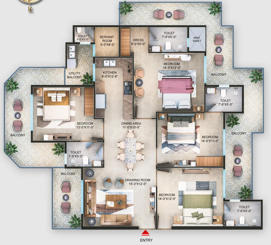 4 BHK Flat in BP Barlerias in Sector 85, Faridabad - Image 916764