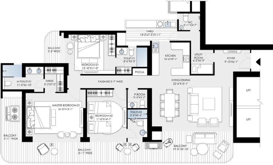 3 BHK Flat in BPTP Skynest Towers in Sector 80, Faridabad - Image 916770