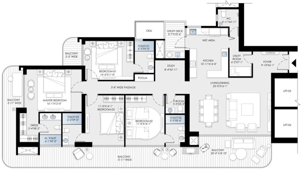 4 BHK Flat in BPTP Skynest Towers in Sector 80, Faridabad - Image 916771