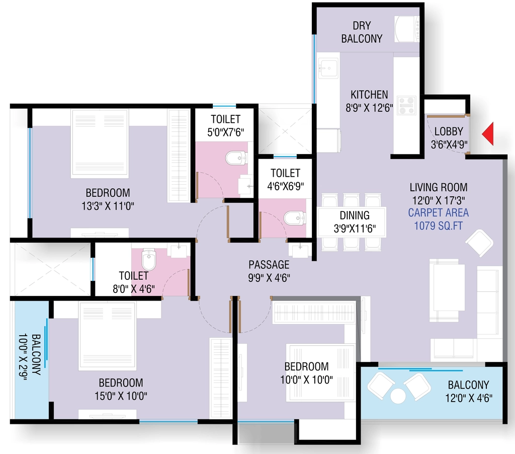 3 BHK Flat in Maheshwaram Vrinda in Ravet, Pune - Image 916792