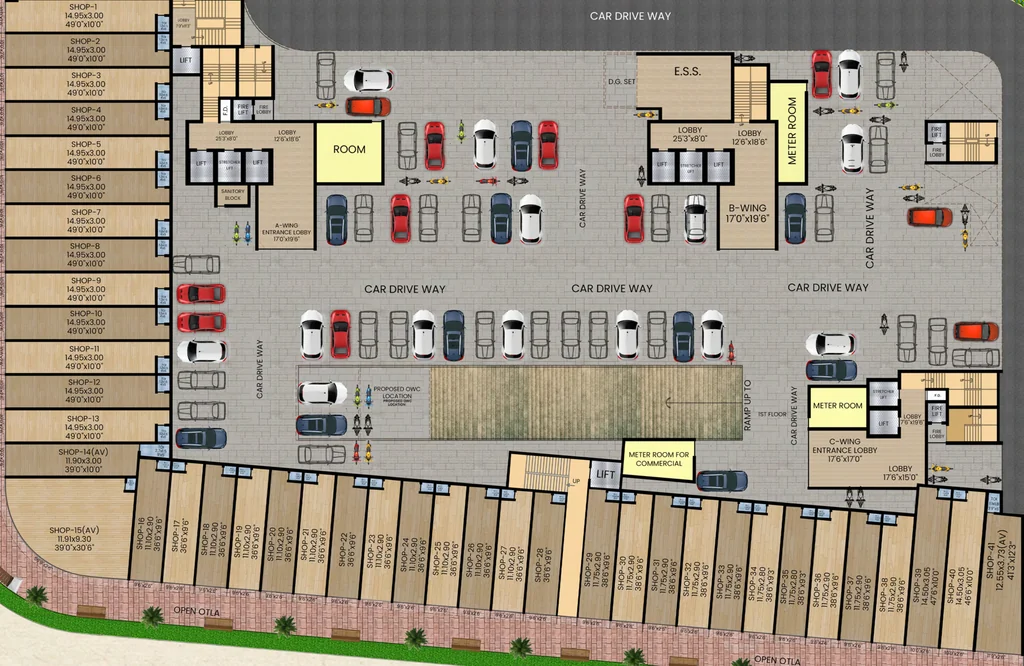 Floor Plan of Commercial Villa One in Dronagiri, Navi Mumbai - Image 400121