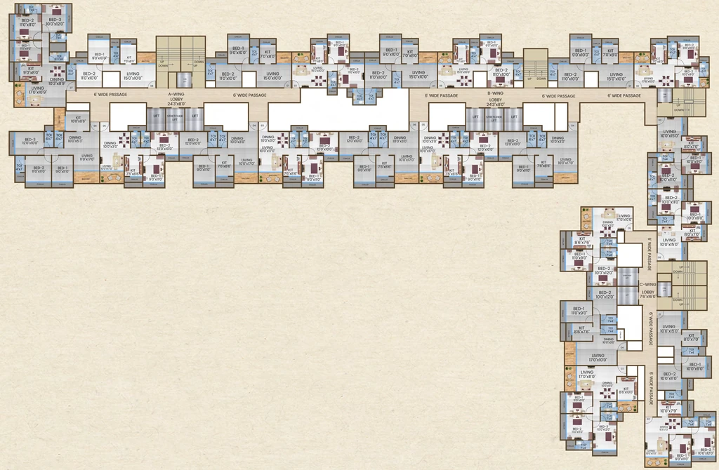Floor Plan of Villa One in Dronagiri, Navi Mumbai - Image 400137