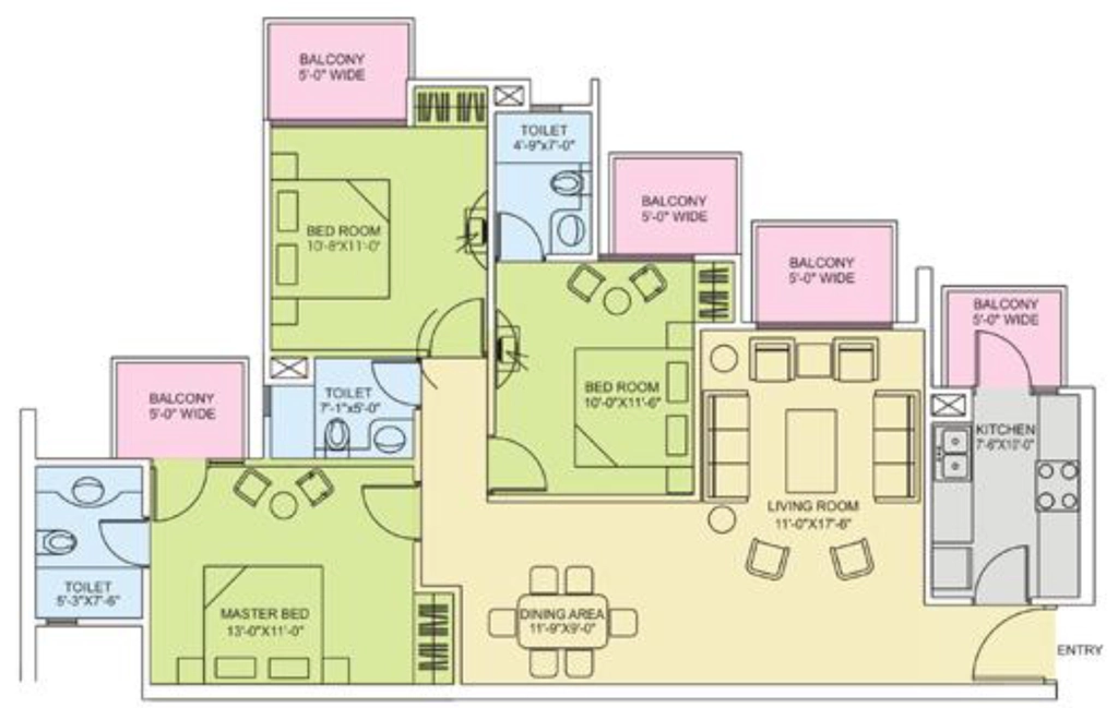3 BHK Flat in ORS Royal Residency in Sector 89, Faridabad - Image 916783
