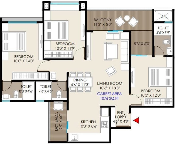 3 BHK Flat in Gajlakshmi Geo Aristo in Ravet, Pune - Image 916804