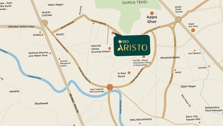 Location of Gajlakshmi Geo Aristo in Ravet, Pune - Image 400159