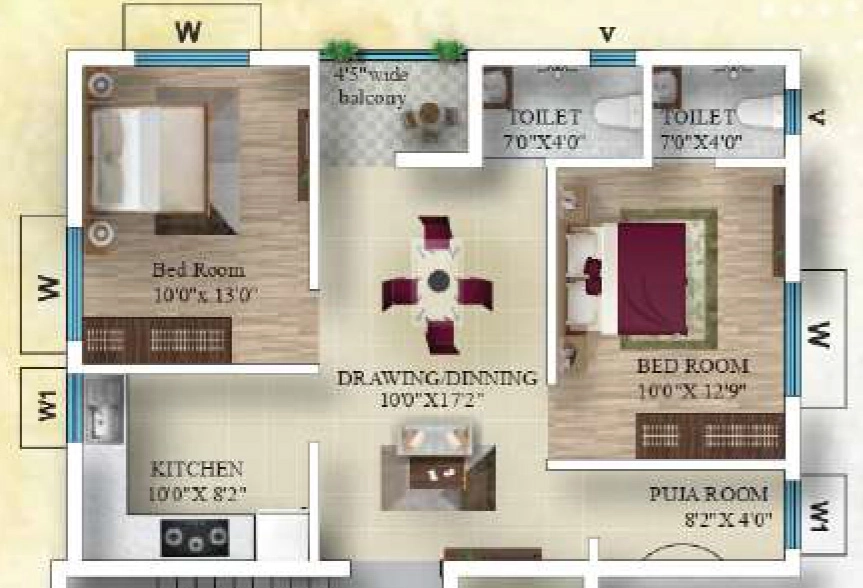 2 BHK Flat in Livingstyle Gokul Paradise in Lingipur, Bhubaneswar - Image 916816
