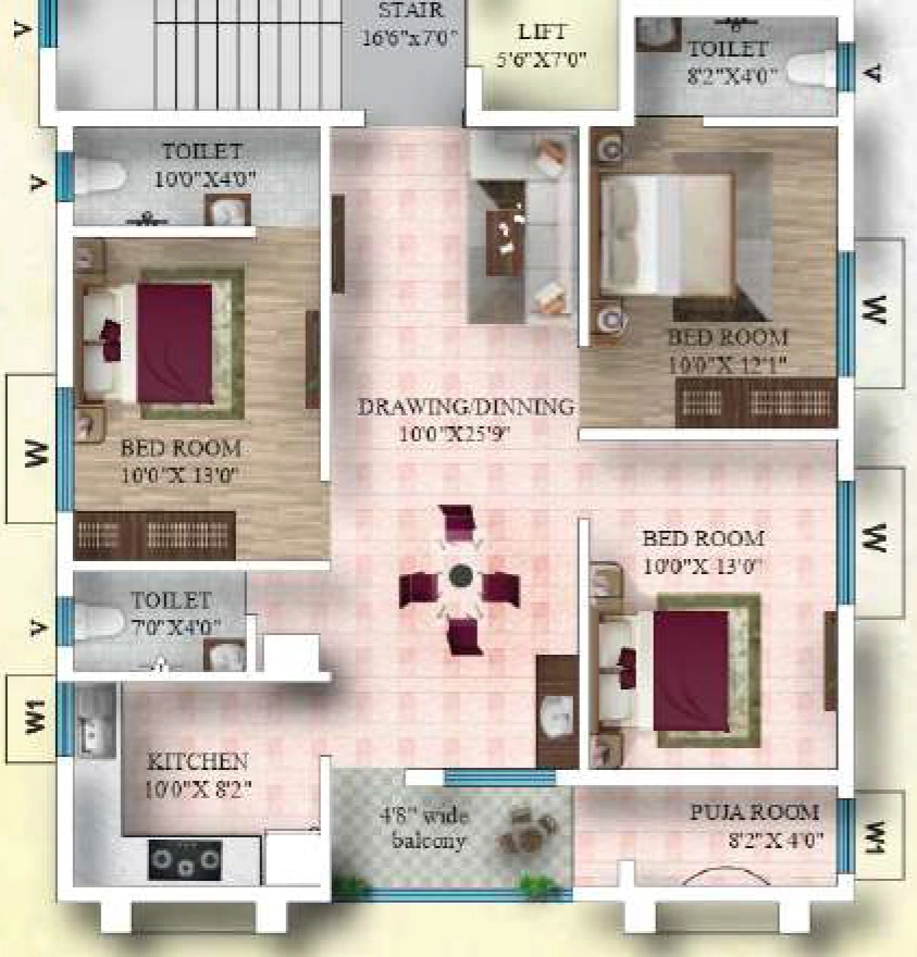 3 BHK Flat in Livingstyle Gokul Paradise in Lingipur, Bhubaneswar - Image 916818
