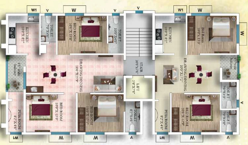 Floor Plan of Livingstyle Gokul Paradise in Lingipur, Bhubaneswar - Image 400187