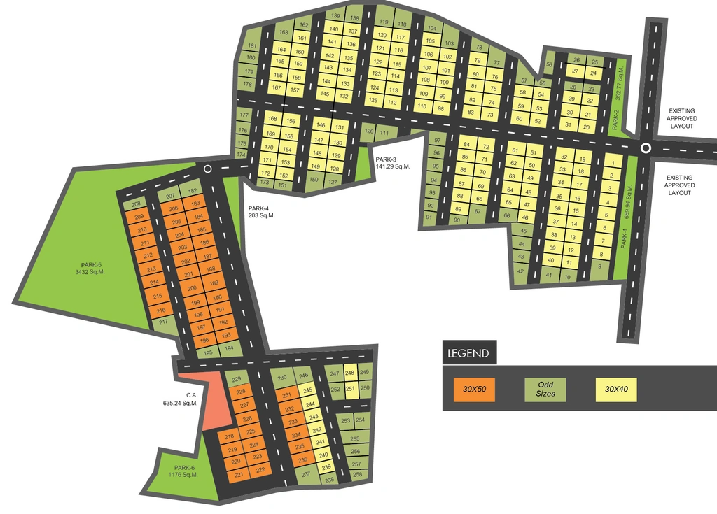 Master Plan of Aashrithaa Brindavan in Kaggalipura, Bangalore - Image 400190