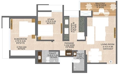 2 BHK Flat in Nivasa Green City in Dombivli, Thane - Image 916824