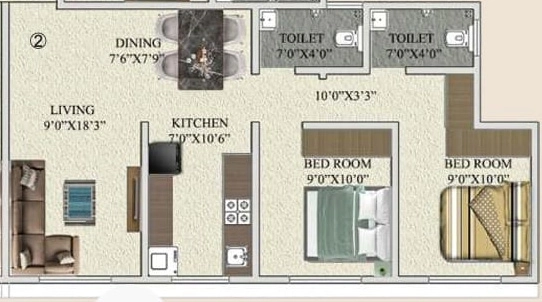 2 BHK Flat in Saffron Prisha Heights in Vasai West, Palghar - Image 916962