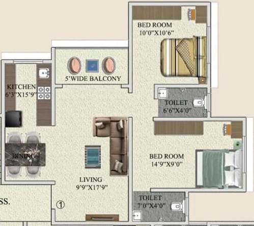 2 BHK Flat in Saffron Prisha Heights in Vasai West, Palghar - Image 916963