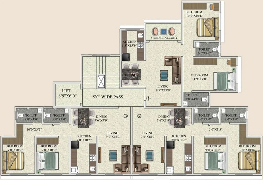 Floor Plan of Saffron Prisha Heights in Vasai West, Palghar - Image 400551