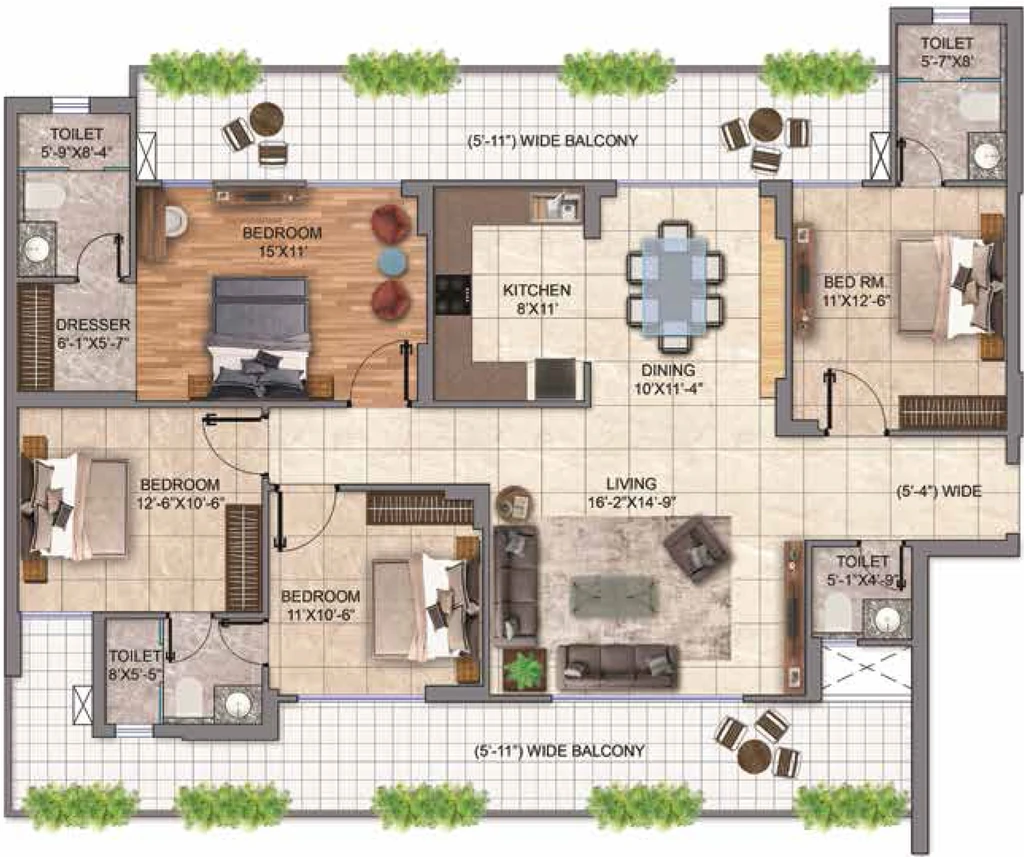 4 BHK Flat in Prosper Epic Home in Sector 89, Faridabad - Image 916965