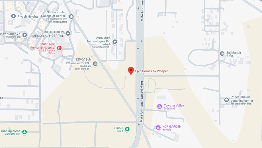 Location of Prosper Epic Home in Sector 89, Faridabad - Image 400567