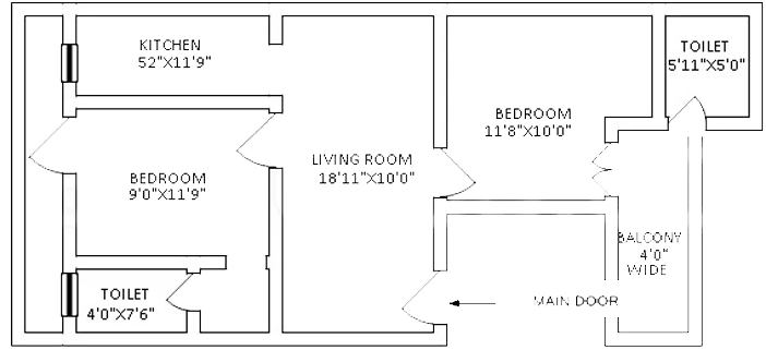 2 BHK Flat in Punit Homes in Sainik Colony, Faridabad - Image 916833