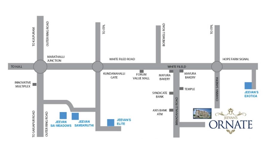 Location of Jeevans Ornate in Whitefield, Bangalore - Image 400342