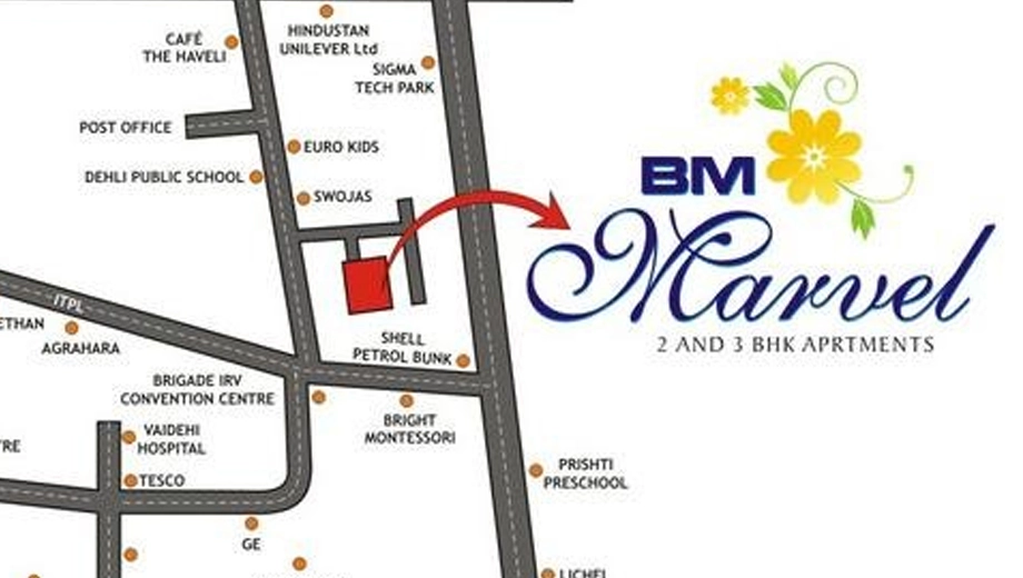 Location of PNR BM Marvel in Whitefield, Bangalore - Image 400336