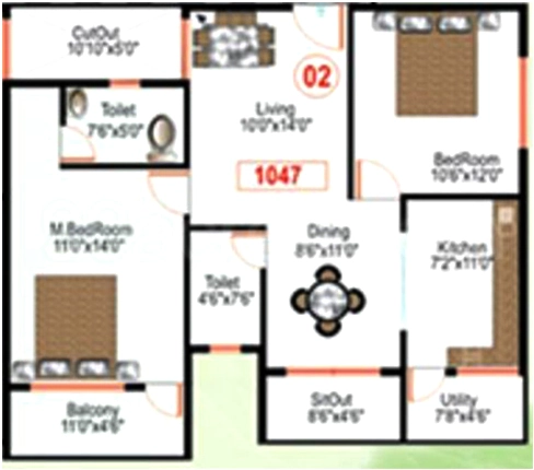 2 BHK Flat in PNR Sai Mahima Residency in Rajarajeshwari Nagar, Bangalore - Image 916913