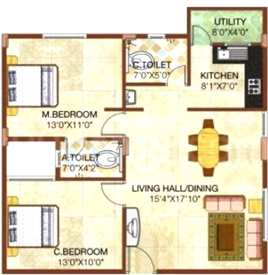 2 BHK Flat in PNR SLV Bhanu Classic in Hongasandra, Bangalore - Image 916909