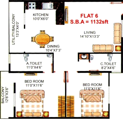 2 BHK Flat in PNR Ushodaya Trinity in Bellandur, Bangalore - Image 916911