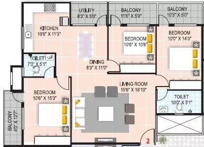 2 BHK Flat in PNR Vandana Sarovar in HSR Layout, Bangalore - Image 916899
