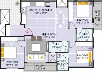 3 BHK Flat in PNR Vandana Sarovar in HSR Layout, Bangalore - Image 916902