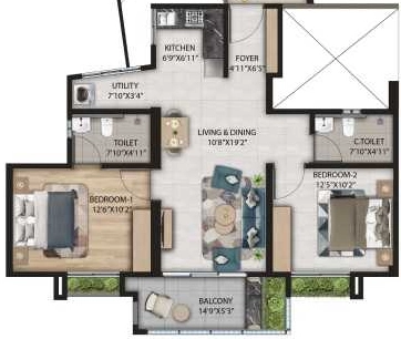 2 BHK Flat in Primus Sangama in Mysore Road, Bangalore - Image 916862