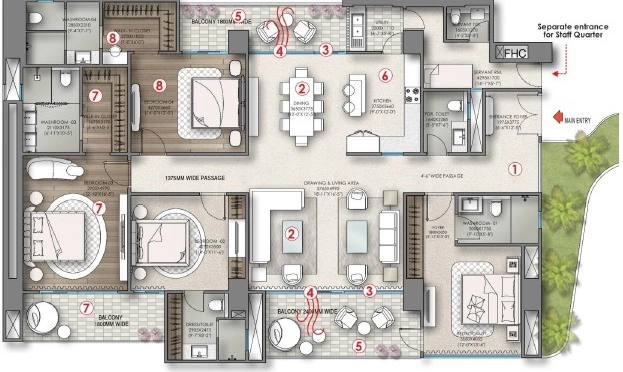 4 BHK Flat in RPS The Wisteria in Sector 27C, Faridabad - Image 916836