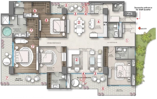 4 BHK Flat in RPS The Wisteria in Sector 27C, Faridabad - Image 916837