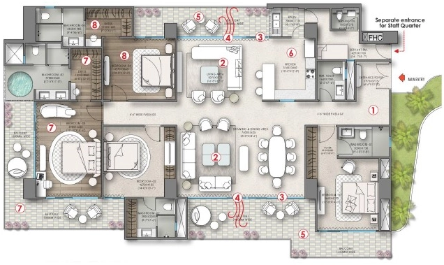 4 BHK Flat in RPS The Wisteria in Sector 27C, Faridabad - Image 916838