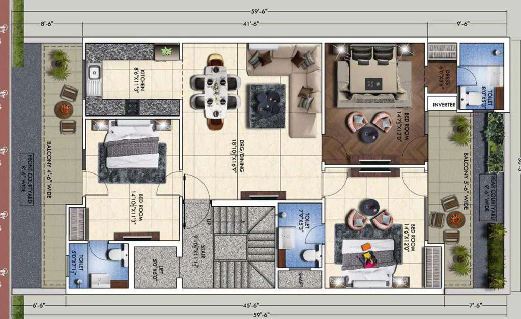3 BHK Flat in Satvik Homes in Greenfield Colony, Faridabad - Image 916839