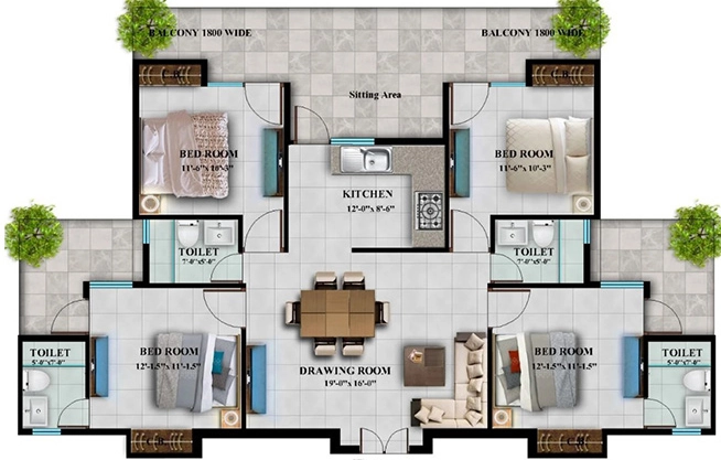 4 BHK Flat in Singhania Adore Legend in Sector 84, Faridabad - Image 916840