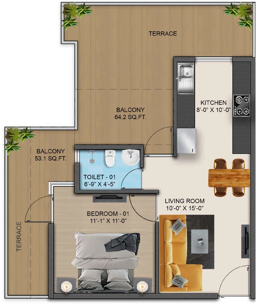 1 BHK Flat in Soha Olive Homes in Sector 98, Faridabad - Image 916855