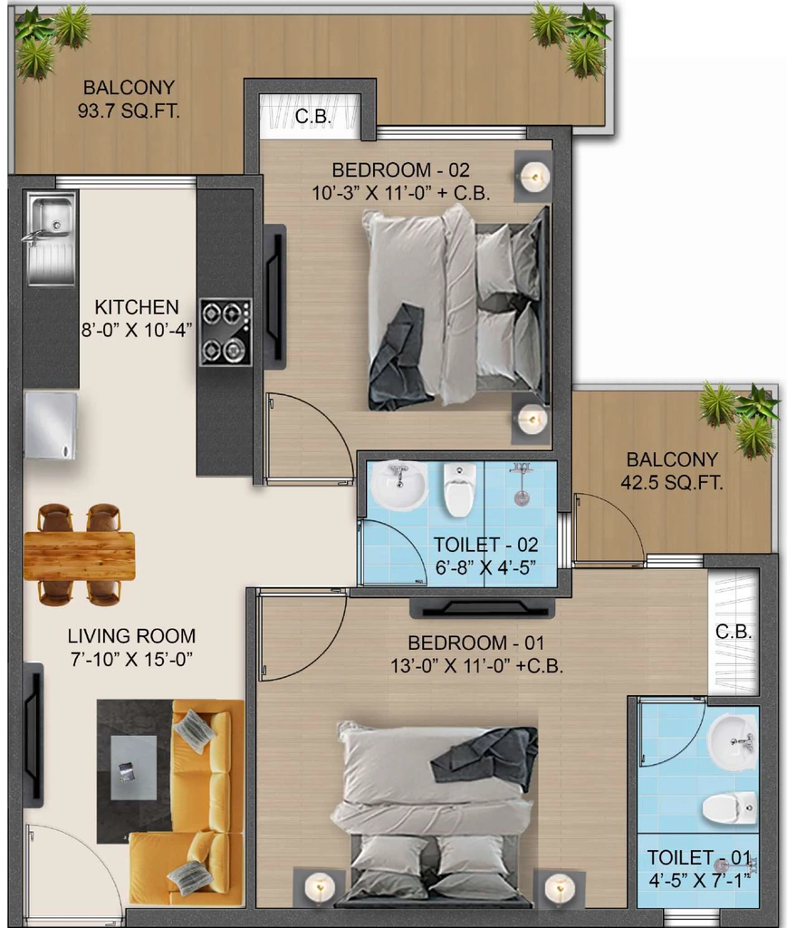 2 BHK Flat in Soha Olive Homes in Sector 98, Faridabad - Image 916856
